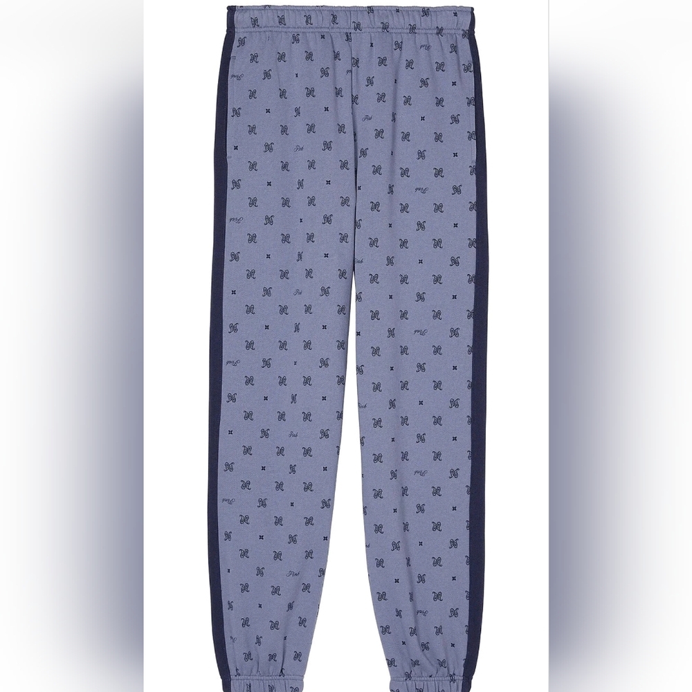 🥳🥳Victoria's Secret Pink Blue Patterned Jogger Pants New! Size XL